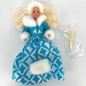 Barbie Winter Renaissance Doll Blue White Fur Outfit Complete 15570